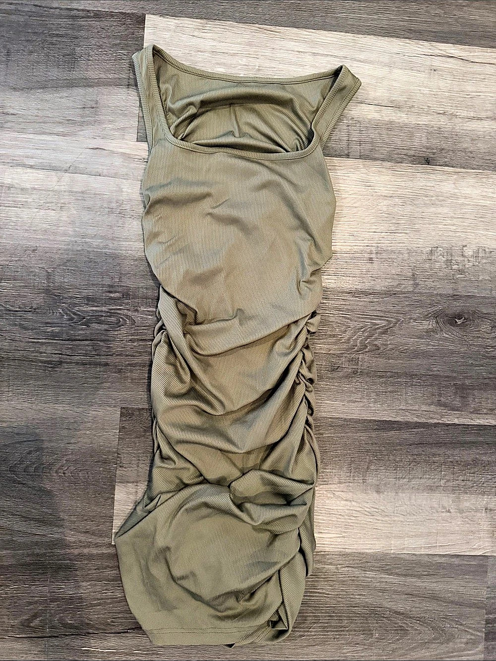 SHEIN Ruched Mini Dress in Green Size Small Like New